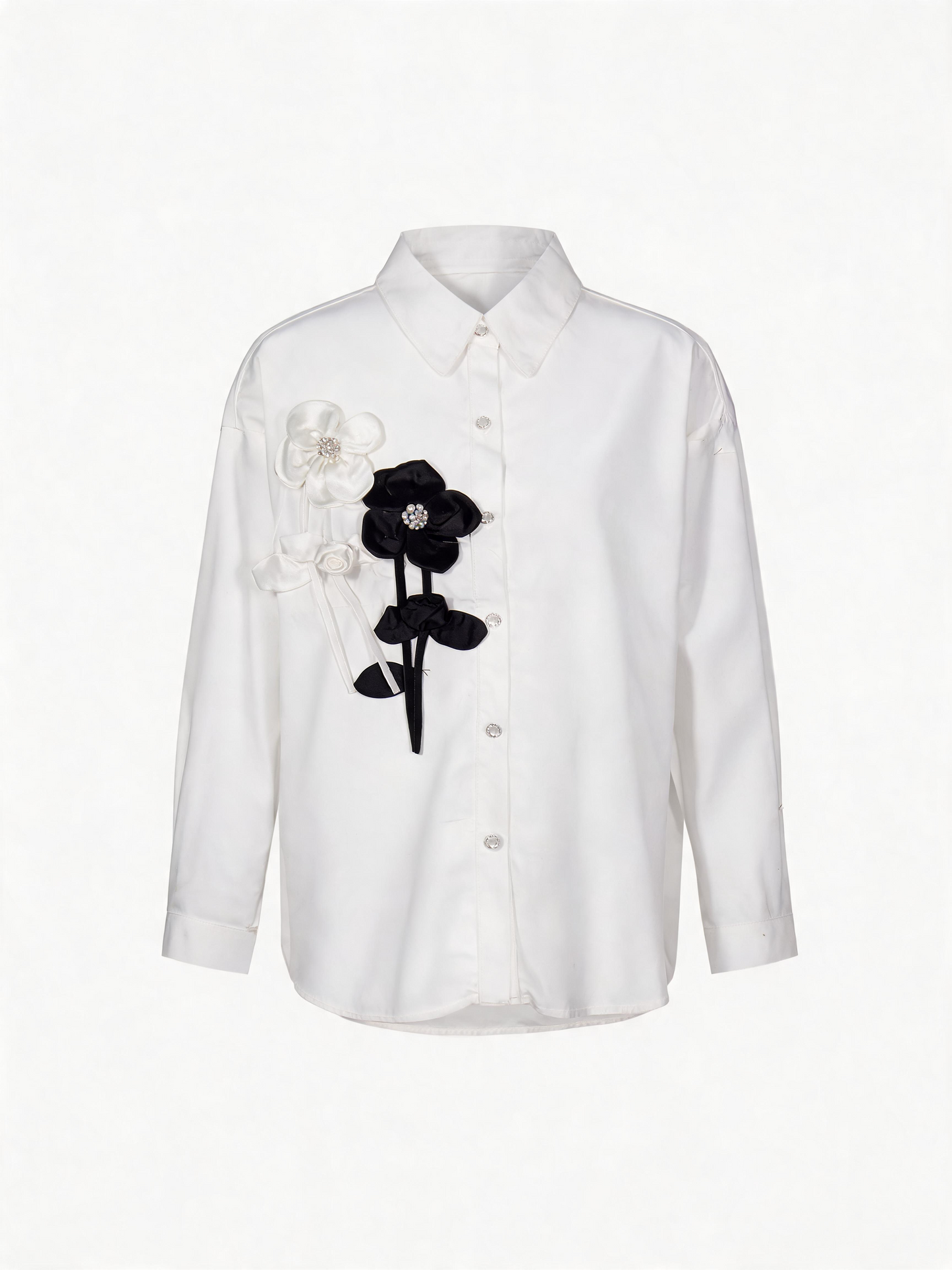 قميص نسائي أنيق مزين بورود