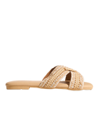 صندل نسائي مسطح بتصميم صيفي بالخسف